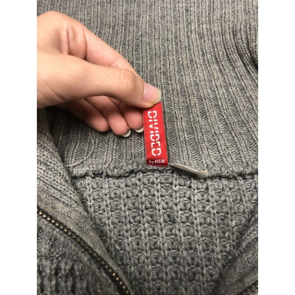 Divided By H&H Sweater Full Zip High Neck Pockets Unisex Kids Size 10 Comfy
